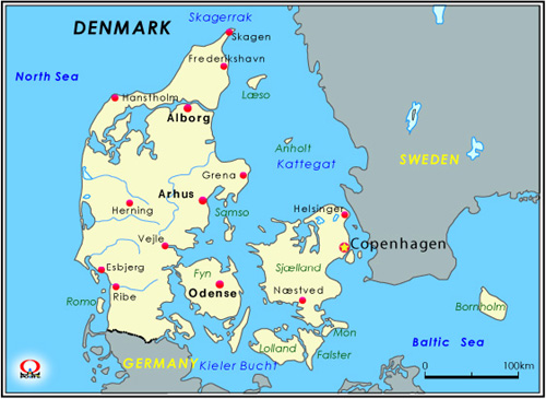 デンマーク地図 Map Of Denmark