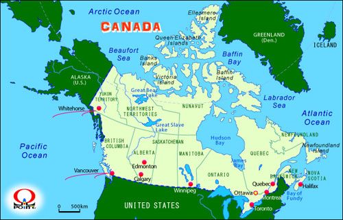 カナダ地図 日本語 英語 Canada Map