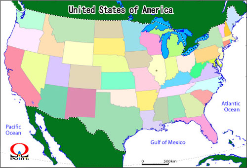 アメリカ合衆国地図 日本語 英語 州名 Map Of Usa